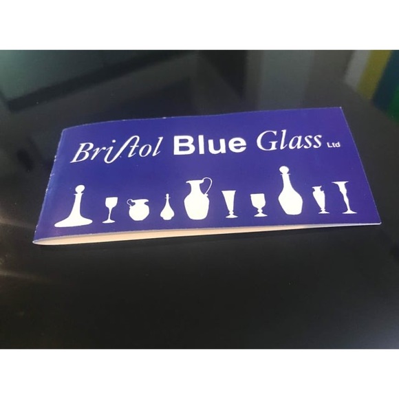 Late 20th Century Original Bristol Blue Glass Candlestick pair w/ box mint - Picture 3 of 11